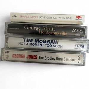 Cassette tape bundle featuring George Strait, Shania Twain, Tim McGraw, and H...